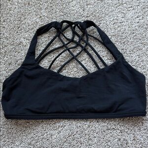 Lululemon sz 8 Free To Be Wild Women's Black Strappy Bralette